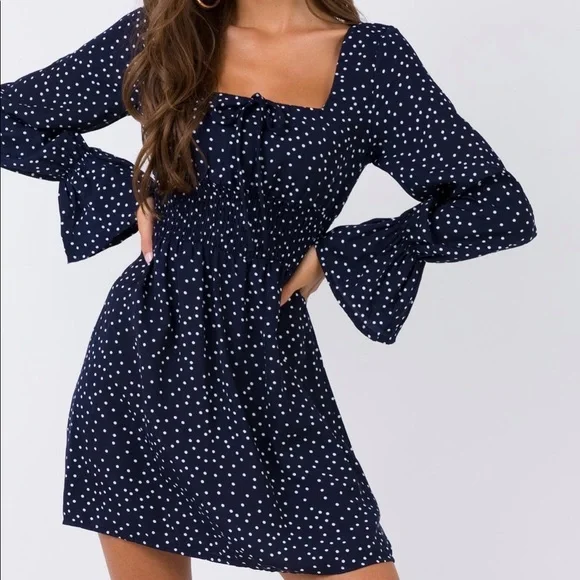 strapless open back dress Serrano Mini Dress Navy